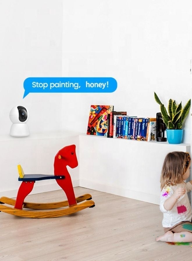 تي ن م بضائع من الدرجة الأولى كاميرا IP لاسلكية داخلية عالية الدقة 1080P - كاميرا مراقبة منزلية ذكية للأطفال والرضع مع إمكانية التحريك والإمالة 360 درجة، ورؤية ليلية، وكشف الحركة، وصوت ثنائي الاتجاه، والتحكم عبر تطبيق - Image 5